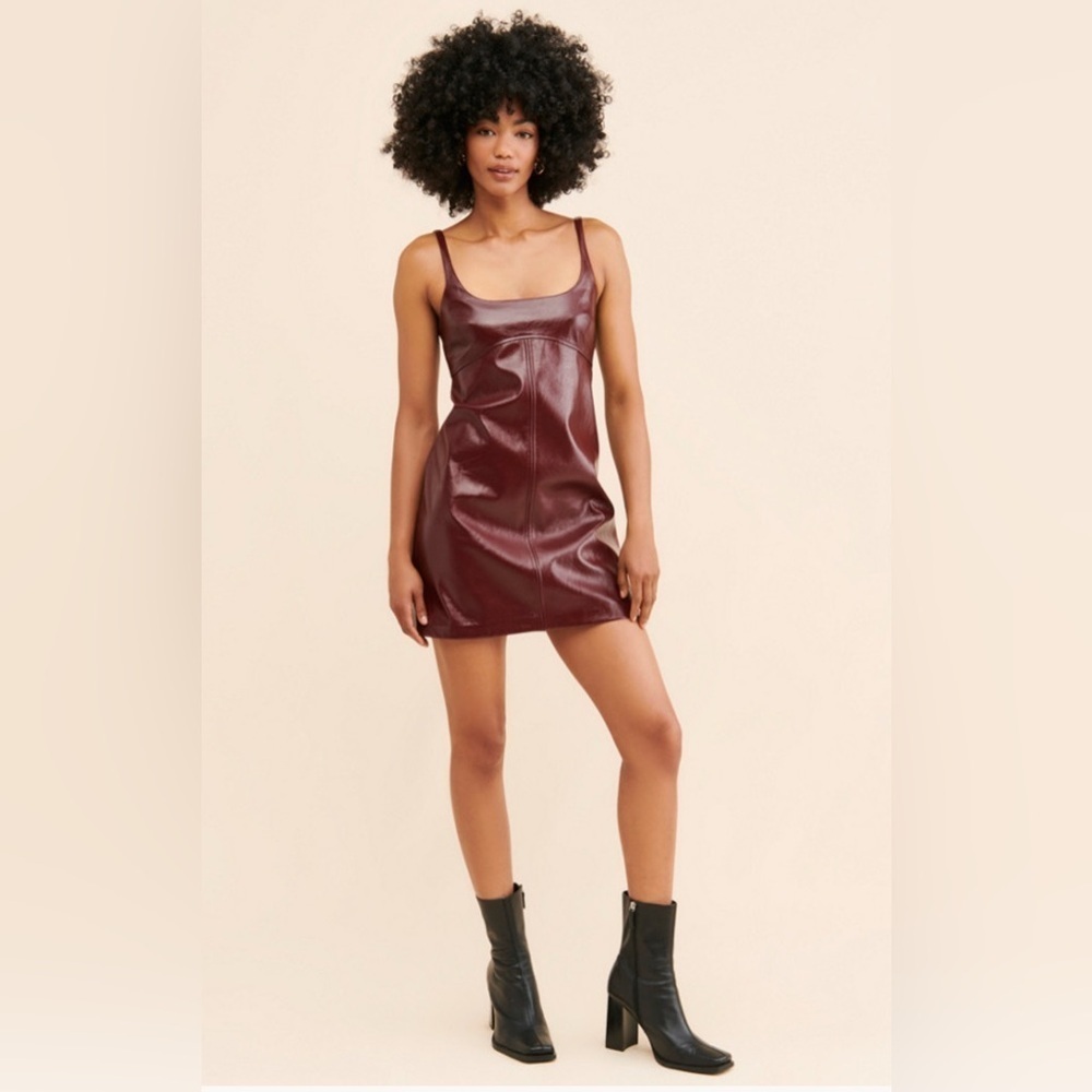 Amanda Uprichard Krisa Patent Vegan Leather Dress, Size L‎